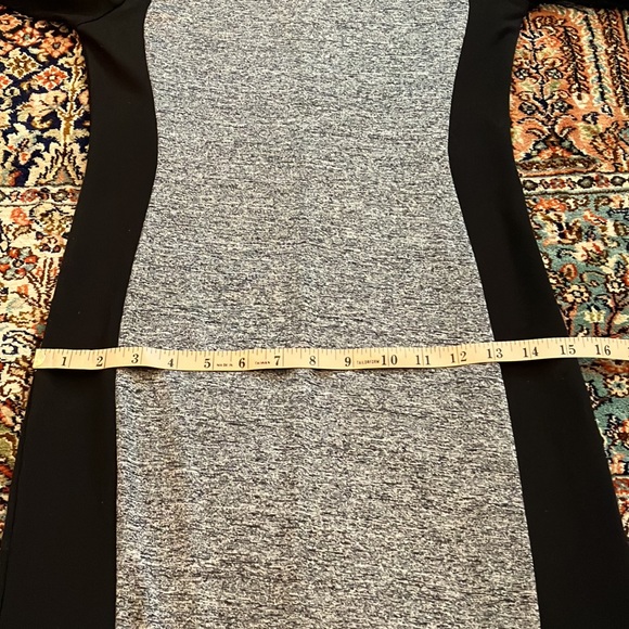 Black and grey exposed silver zipper stretch dress - Picture 10 of 12